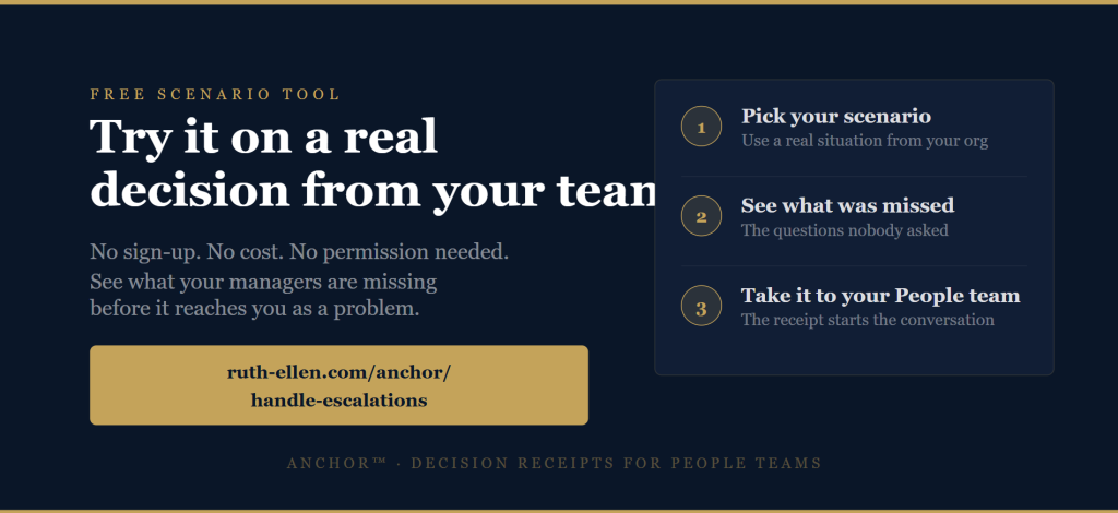 Free ANCHOR scenario tool three steps pick scenario see what was missed take to People team