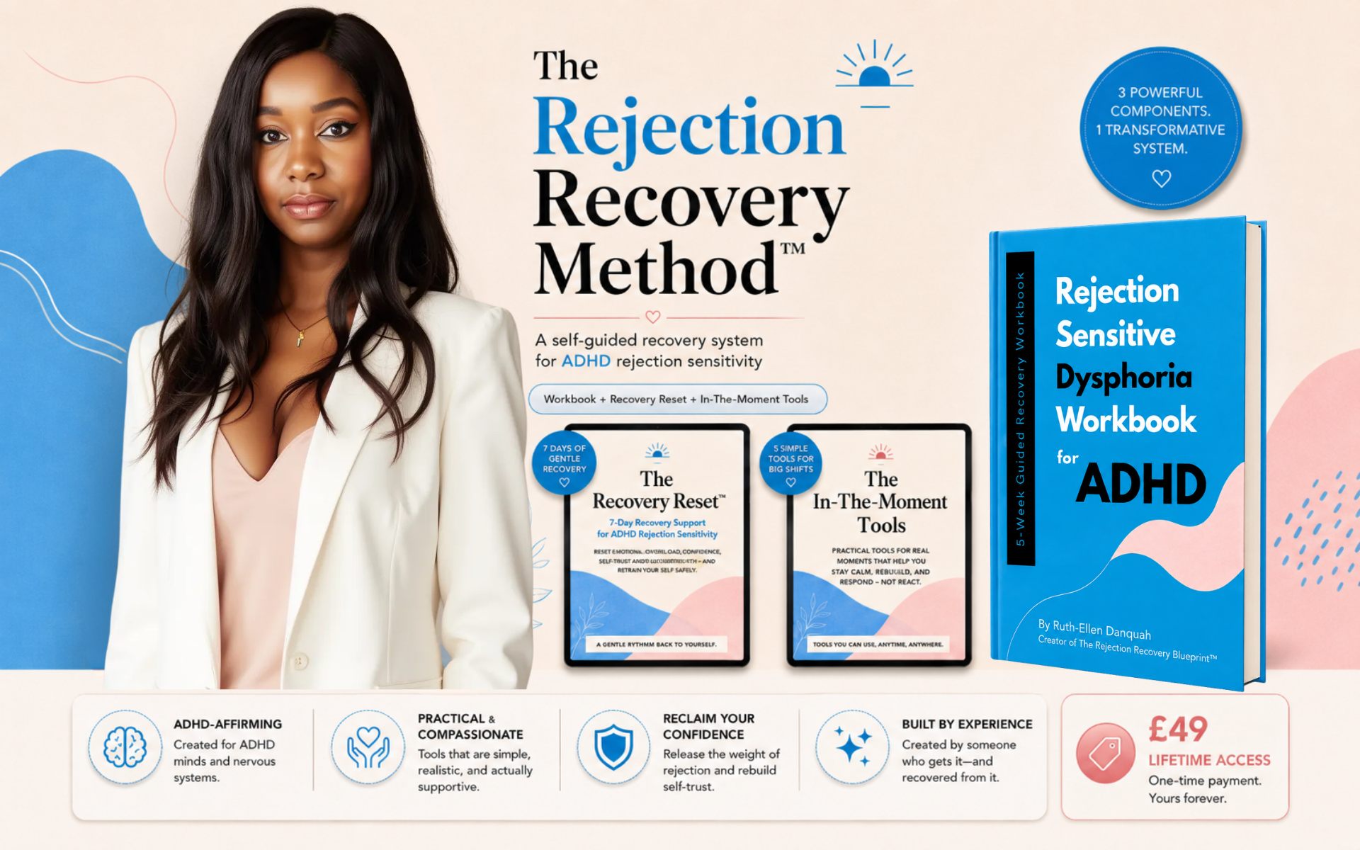 Rejection Sensitive Dysphoria Workbook for ADHD, Recovery Reset and in-the-moment support tools